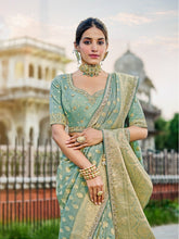 Pastel Green Viscose Saree – Soft & Elegant - Gunj Fashion