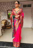 Shilpa Raman in Pink Muniya Original Paithani Silk Zari Woven Saree