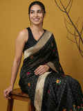 traditional organza saree with graceful meenakari craftsmanship