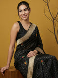 ethnic organza saree with luxurious woven zari pattern