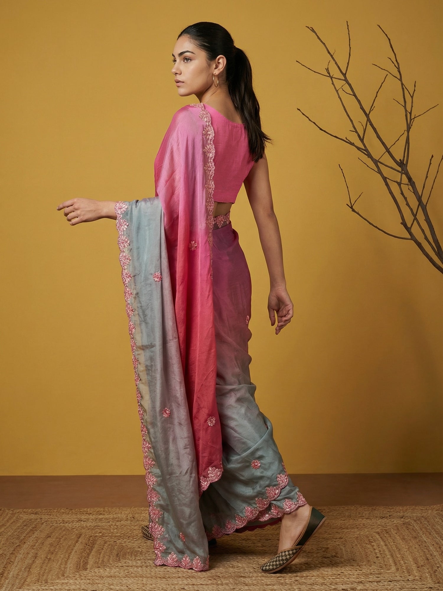 premium satin saree with handcrafted gotapatti work and elegant style