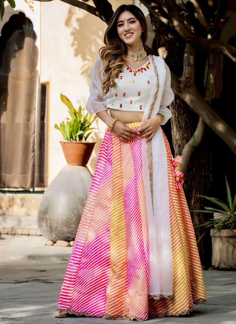 Multicolor Designer Lehenga Choli for Engagement