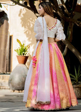 Art Silk Lehenga with Pearl and Zari Embroidery