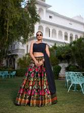 Designer black Banarasi silk lehenga choli