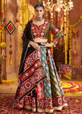 Black Rayon Lehenga Choli with Mirror and Embroidered Georgette Dupatta for Navratri