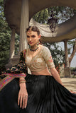 Pure Silk Black Lehenga Set – Graceful Traditional Wear - Gunj Fashion