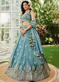 Designer green lehenga with dupatta