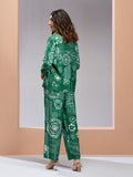 Dark Green Designer Pure Muslin Silk Floral Co-Ord Set for Women