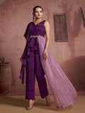 Premium Wine Organza Co-Ord Set with Elegant Luxury Look
