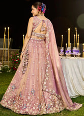 Elegant lavender wedding wear lehenga choli with full flair design