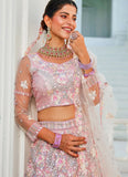 Grey Tissue Engagement Lehenga Choli with Sequins Zarkan and Thread Embroidery