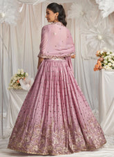 Lavender embroidered sangeet lehenga