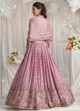 Lavender embroidered sangeet lehenga