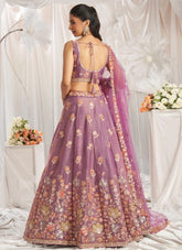 Lavender Organza Bridesmaid Lehenga with Sequins and Zarkan Embroidery