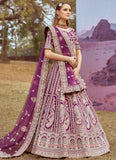 Purple Embroidered Silk Bridal Lehenga Choli Online