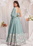 Seagreen reception lehenga for Indian wedding