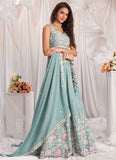 Seagreen embroidered lehenga for evening wear