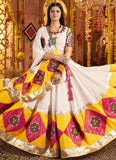 White Viscose Cotton Chaniya Choli with Thread Embroidery, Mirror Work, and Dupatta – Navratri Dress for Women 2025