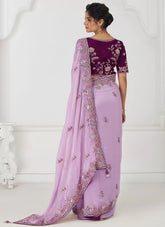 Mauve Fendi silk with elegant drape saree