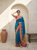 festive rama green paithani saree with rich woven pallu