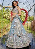 Traditional blue ghagra choli for bride