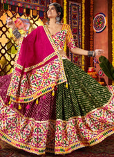 Multicolor Navratri mirror-work lehenga choli set