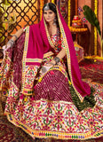 Pink jacquard dupatta mirror lehenga choli