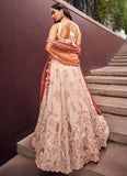 Gorgeous Rosegold Sequins Work Viscose Rayon Sangeet Wear Lehenga Choli