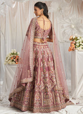 Lavender Tissue Bridal Lehenga for Indian Wedding