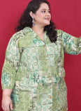Stylish kurti set for curvy women in green