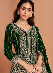 Traditional Green Anarkali Suit for Women – Wedding Wear
