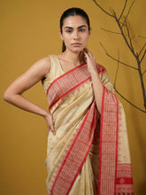 party wear red silk saree with traditional woven detailing