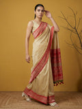 traditional red handloom saree perfect for weddings and celebrations