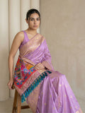 elegant silk saree featuring sparrow design pallu and woven border