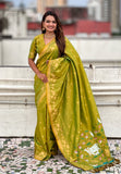 Mehendi Green Zari Woven Pichwai Silk Saree