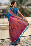 Blue Zari Woven Nath Yeola Paithani Silk Saree