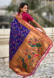 Violet Paithani Jaal Silk Zari Woven Saree