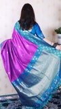 Purple Soft Silk Banarasi Wavy Unique Zari Woven Saree