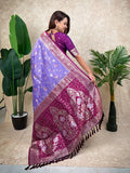 Lavender Banarasi Jaal Zari Woven Silk Saree