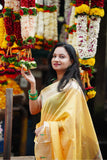 Prianca in our Yellow Organza Paithani Zari Woven Saree