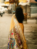 Prianca in our Yellow Organza Paithani Zari Woven Saree
