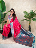 Pink Banarasi Jaal Zari Woven Silk Saree