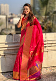 Pink Zari Woven Gudi Padwa Special Paithani Silk Saree