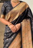 Black Zari Woven Gudi Padwa Special Paithani Silk Saree