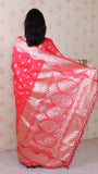 Pink Banarasi Soft Silk Silver Zari Woven Saree