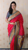 Pink Bandhani Paithani Silk Zari Woven Saree