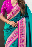 Green Gala Silk Saree with Paithani Pallu Kadiyal Zari Woven Saree