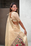 Chickoo Organza Paithani Zari Woven Saree