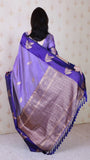 Violet Soft Silk Dusty Concept Floral Zari Woven Saree