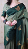 Grey Soft Silk Dusty Concept Floral Zari Woven Saree